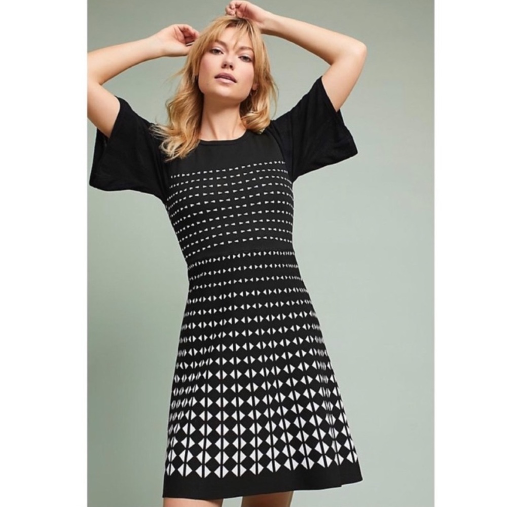 Akemi and Kin Black White Long Sleeve Dress